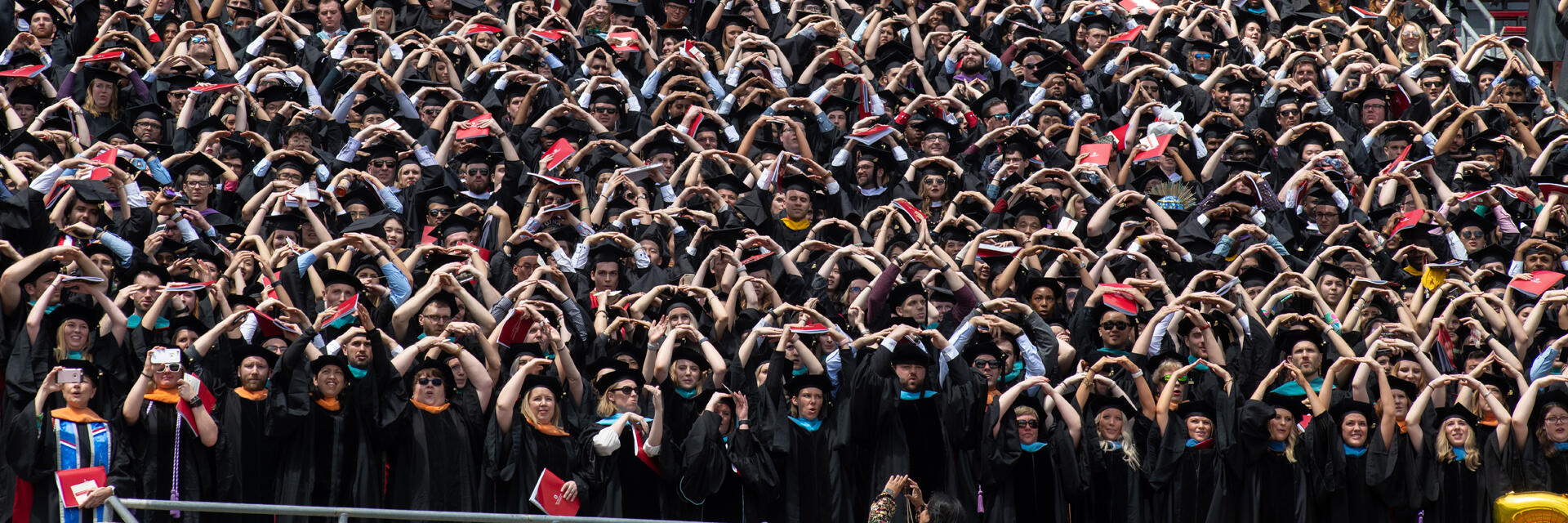 Graduating students in Ohio Stadium