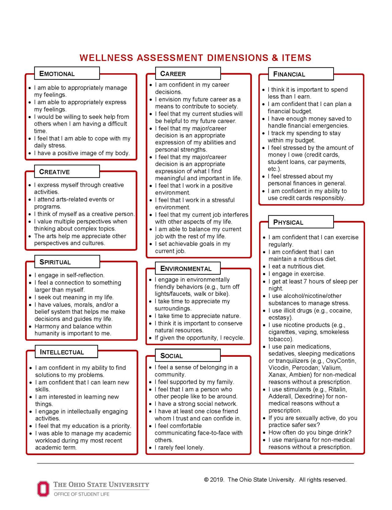 Wellness Assessment Center for the Study of Student Life